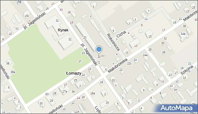 Łomazy, Plac Jagielloński, 21, mapa Łomazy