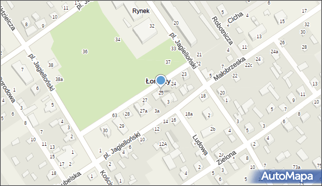 Łomazy, Plac Jagielloński, 25, mapa Łomazy