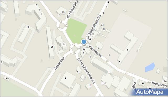 Łomża, Plac Niepodległości, 12, mapa Łomży