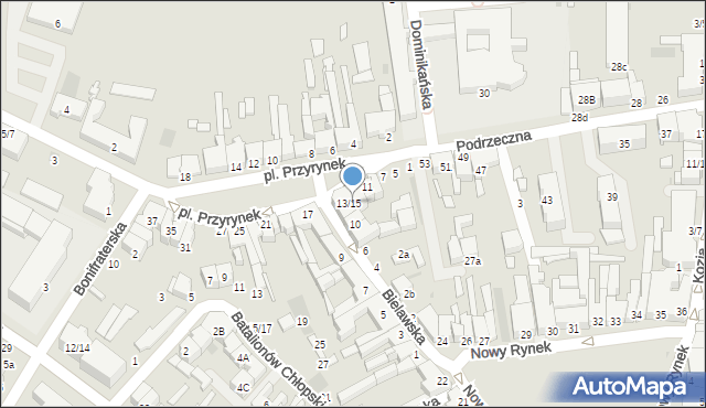 Łowicz, Plac Przyrynek, 15, mapa Łowicza