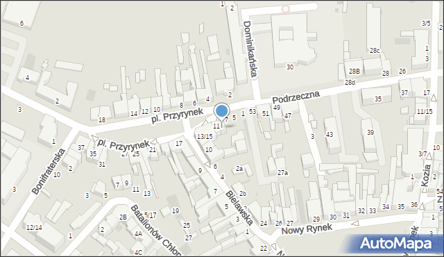 Łowicz, Plac Przyrynek, 9, mapa Łowicza