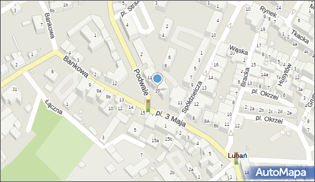 Lubań, Plac 3 Maja, 10, mapa Lubań