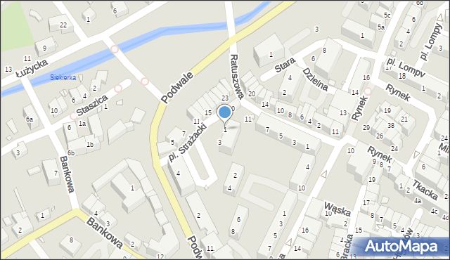 Lubań, Plac Strażacki, 1, mapa Lubań