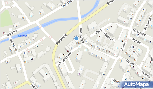 Lubań, Plac Strażacki, 21, mapa Lubań