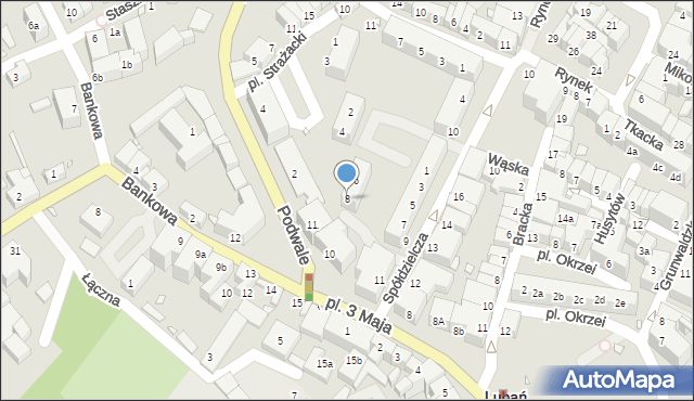 Lubań, Plac Strażacki, 8, mapa Lubań