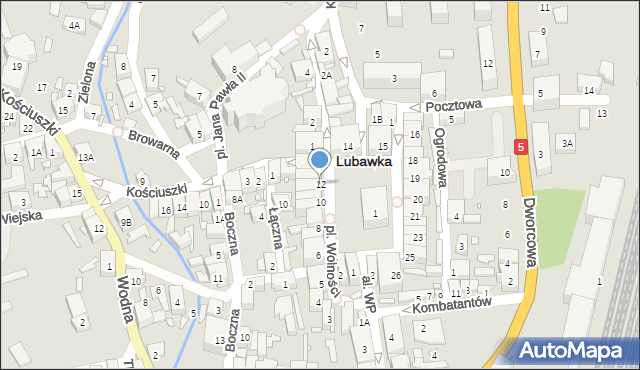 Lubawka, Plac Wolności, 12, mapa Lubawka