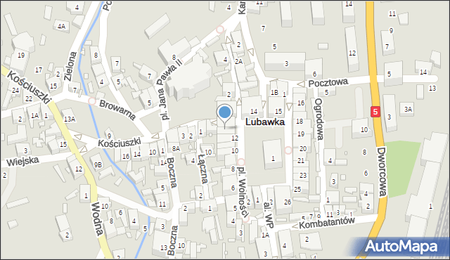 Lubawka, Plac Wolności, 13A, mapa Lubawka