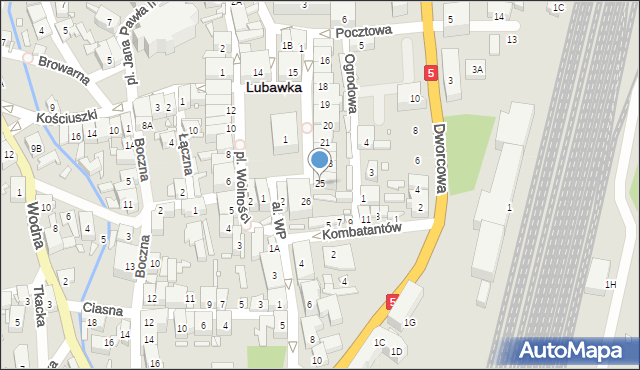 Lubawka, Plac Wolności, 25, mapa Lubawka