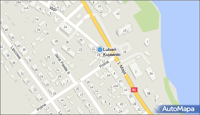 Lubień Kujawski, Plac Wolności, 18, mapa Lubień Kujawski