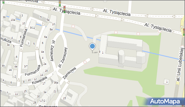 Lublin, Plac Zamkowy, 9, mapa Lublina