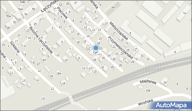 Lublin, Placowa, 23A, mapa Lublina