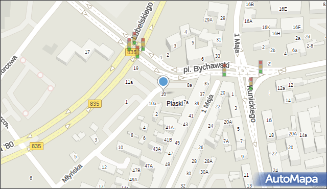 Lublin, Plac Bychawski, 10, mapa Lublina