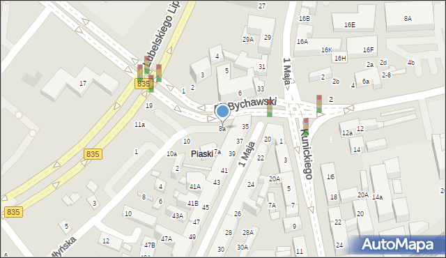Lublin, Plac Bychawski, 8a, mapa Lublina