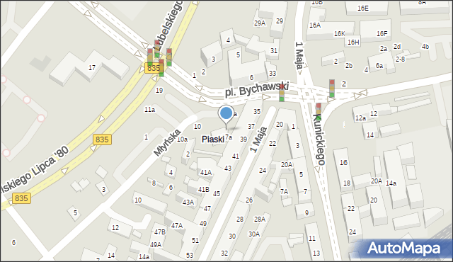 Lublin, Plac Bychawski, 9, mapa Lublina