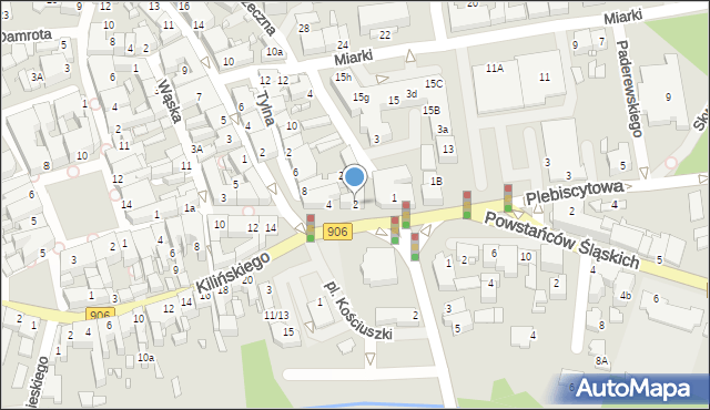 Lubliniec, Plac Kościuszki Tadeusza, gen., 2, mapa Lubliniec