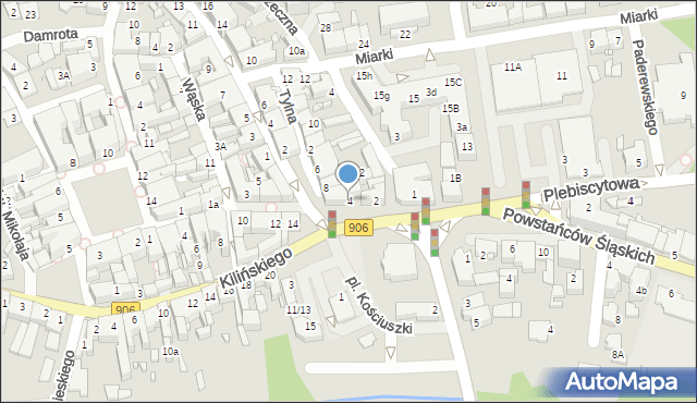 Lubliniec, Plac Kościuszki Tadeusza, gen., 4, mapa Lubliniec