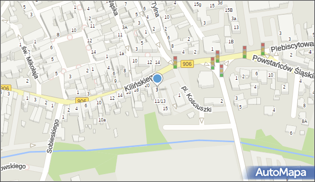 Lubliniec, Plac Kościuszki Tadeusza, gen., 5, mapa Lubliniec