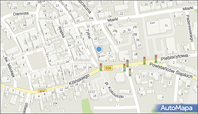 Lubliniec, Plac Kościuszki Tadeusza, gen., 8, mapa Lubliniec