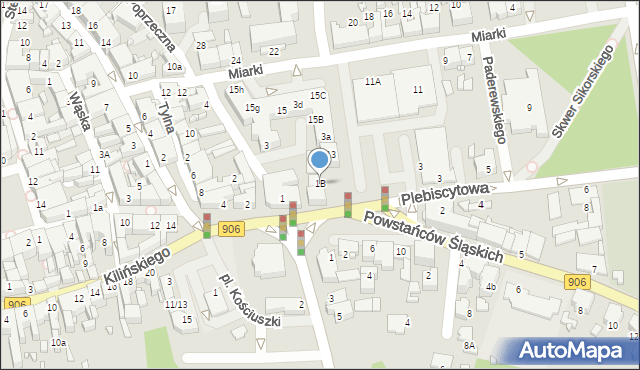 Lubliniec, Plebiscytowa, 1B, mapa Lubliniec