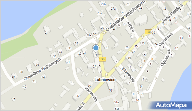 Lubniewice, Plac Kasztanowy, 3, mapa Lubniewice
