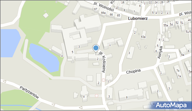 Lubomierz, Plac Kościelny, 2-3, mapa Lubomierz