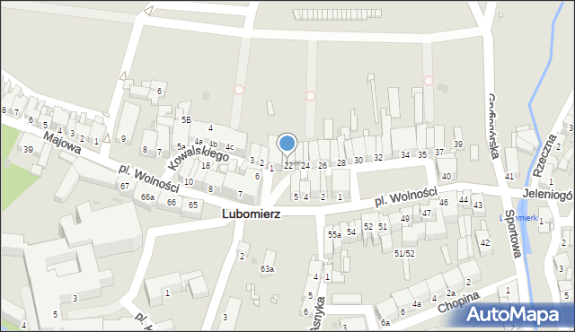 Lubomierz, Plac Wolności, 22, mapa Lubomierz