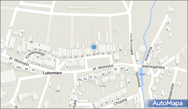 Lubomierz, Plac Wolności, 32, mapa Lubomierz
