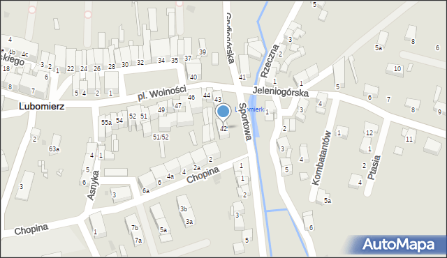 Lubomierz, Plac Wolności, 42, mapa Lubomierz