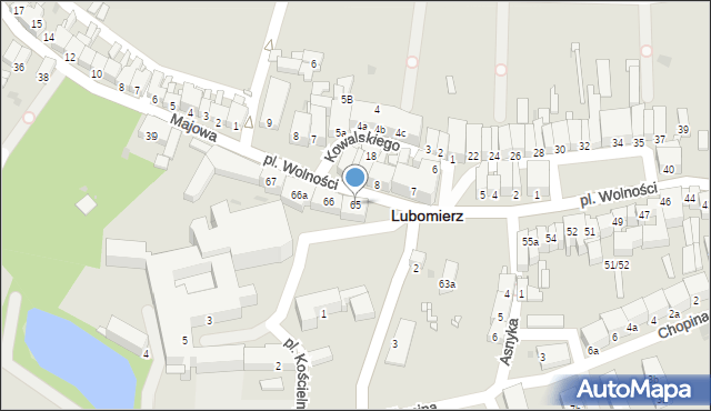 Lubomierz, Plac Wolności, 65, mapa Lubomierz
