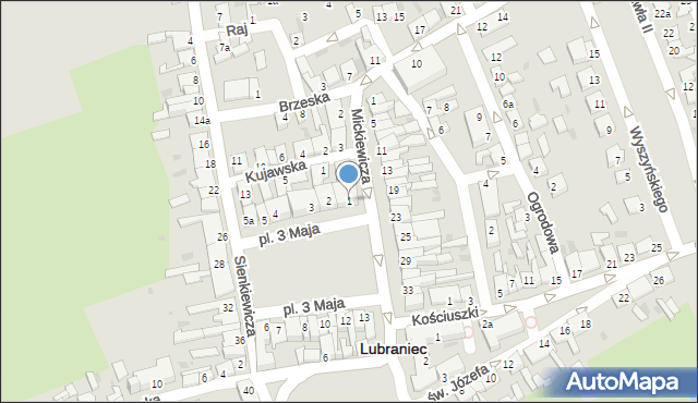 Lubraniec, Plac 3 Maja, 1, mapa Lubraniec