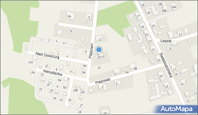 Lubrza, Plażowa, 11, mapa Lubrza