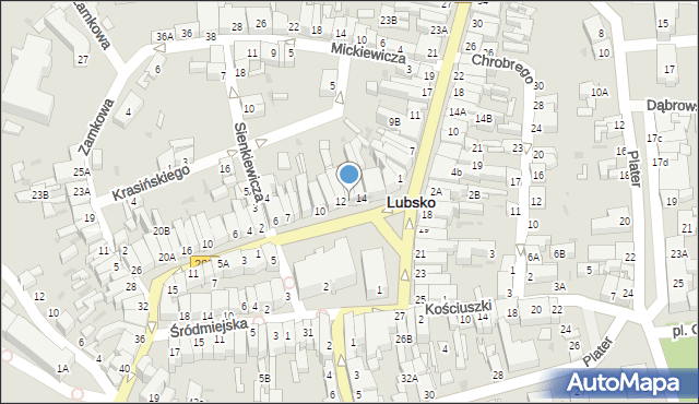 Lubsko, Plac Wolności, 13, mapa Lubsko