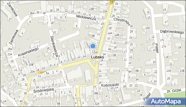 Lubsko, Plac Wolności, 16, mapa Lubsko
