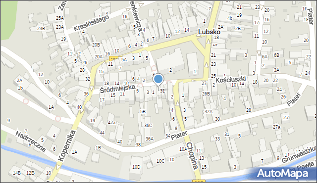 Lubsko, Plac Wolności, 32, mapa Lubsko