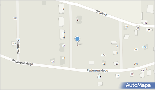 Lubsko, Platanowa, 3, mapa Lubsko