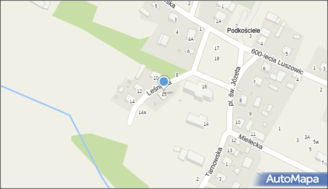 Luszowice, Plac św. Józefa, 15, mapa Luszowice