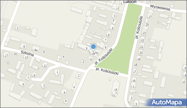 Lutocin, Plac Kościuszki Tadeusza, gen., 10, mapa Lutocin