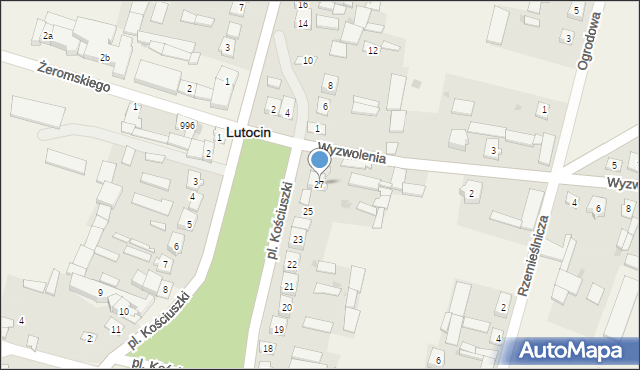 Lutocin, Plac Kościuszki Tadeusza, gen., 27, mapa Lutocin