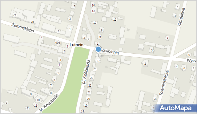 Lutocin, Plac Kościuszki Tadeusza, gen., 28, mapa Lutocin