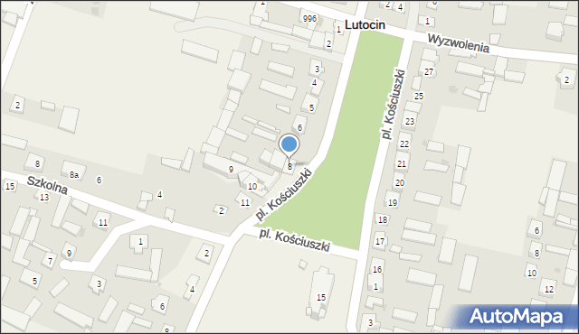 Lutocin, Plac Kościuszki Tadeusza, gen., 8, mapa Lutocin