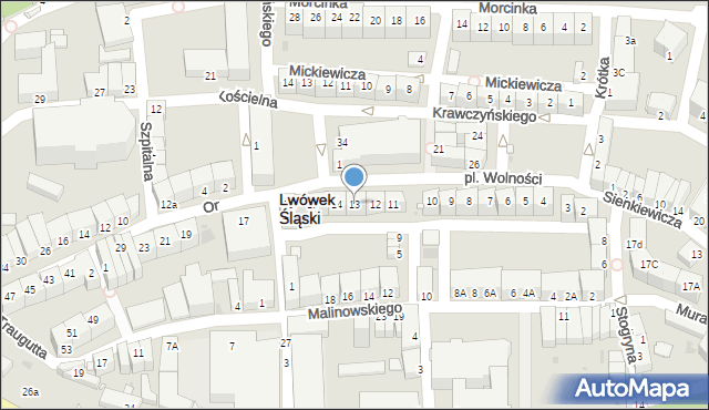 Lwówek Śląski, Plac Wolności, 13, mapa Lwówek Śląski
