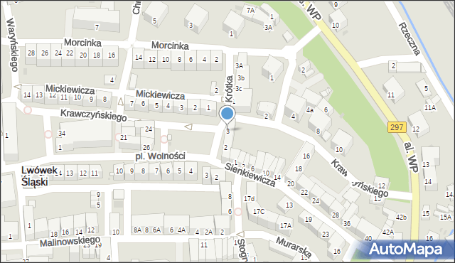 Lwówek Śląski, Plater Emilii, 3, mapa Lwówek Śląski