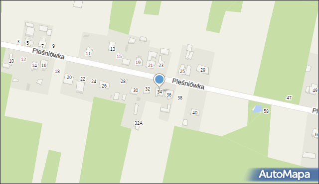 Majków, Pleśniówka, 34, mapa Majków