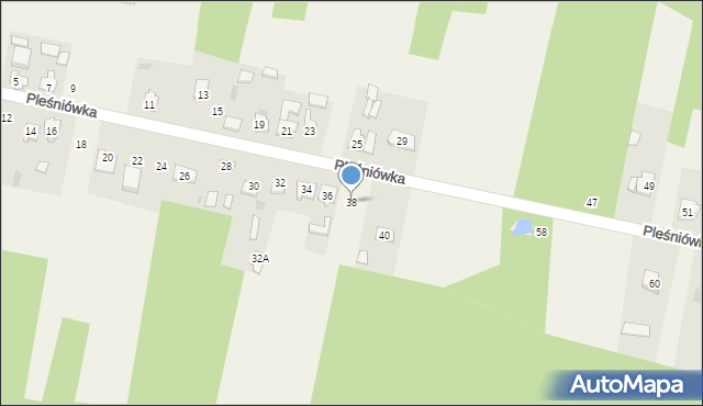 Majków, Pleśniówka, 38, mapa Majków