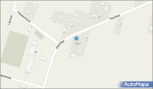 Mała Wieś, Płońska, 10, mapa Mała Wieś