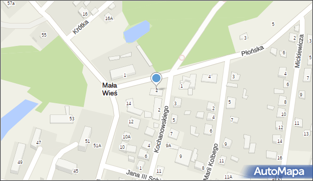 Mała Wieś, Płońska, 2, mapa Mała Wieś