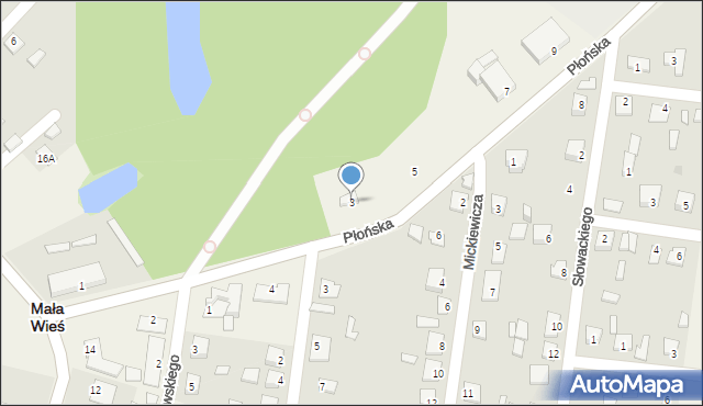 Mała Wieś, Płońska, 3, mapa Mała Wieś