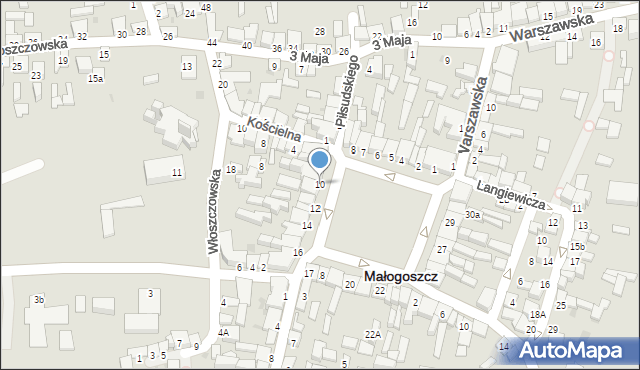 Małogoszcz, Plac Kościuszki Tadeusza, gen., 10, mapa Małogoszcz