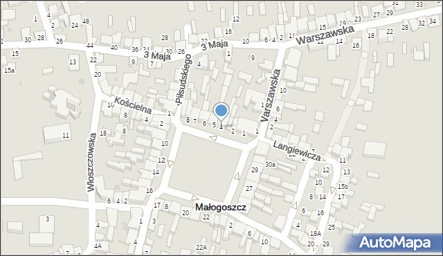 Małogoszcz, Plac Kościuszki Tadeusza, gen., 4, mapa Małogoszcz