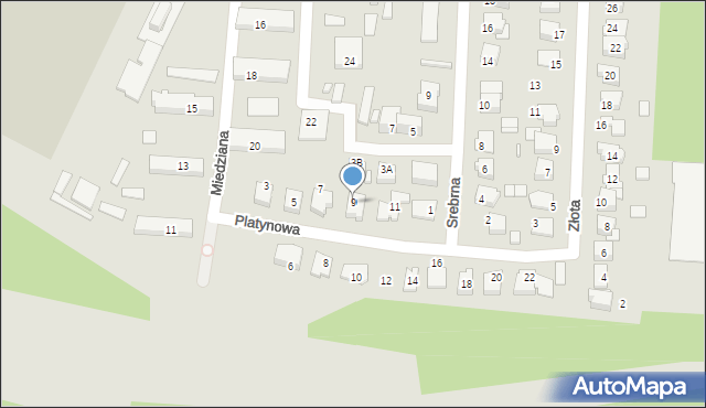 Marki, Platynowa, 9, mapa Marki